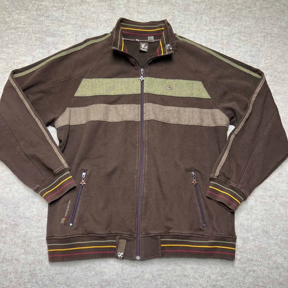 LRG Lifted Research Group Full Zip Track‎ Jacket Mens 2XL Brown